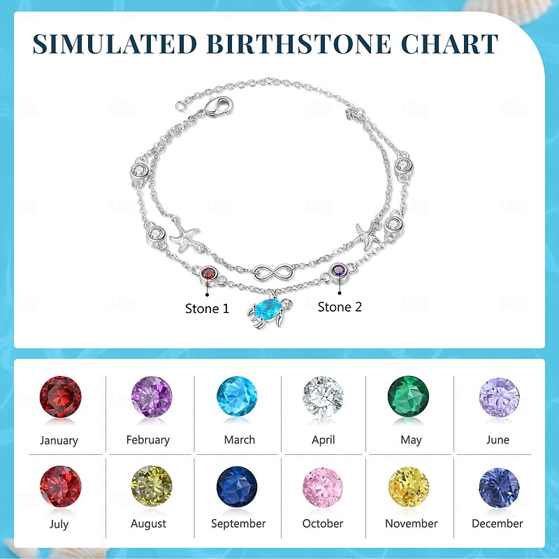 Personalized Birthstone Bracelet Custom Gift for Her, Exclusive Birth Month Stone, Christmas Mother's Day Valentine's Day Anniversary Birthday Gift, Eternal Promise for Mom Wife Girlfriend