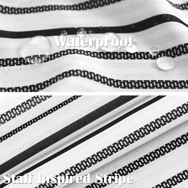 Shower Curtain 180cm*180cm(70"*70") Modern Farmhouse Color Striped Waterproof Fabric Shower Curtains for Bathroom with 12 Hooks Machine Washable2