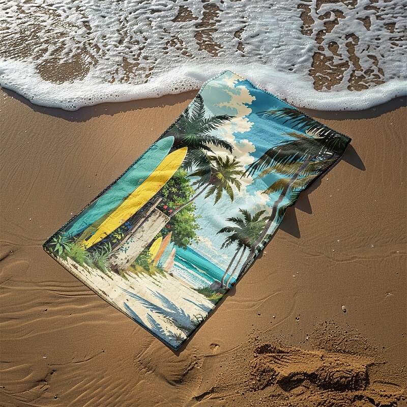 Printed Beach Towel, Lightweight Quick-Dry Sand-Free Beach Blanket, Ideal for Travel, Pool, and Outdoor Use2
