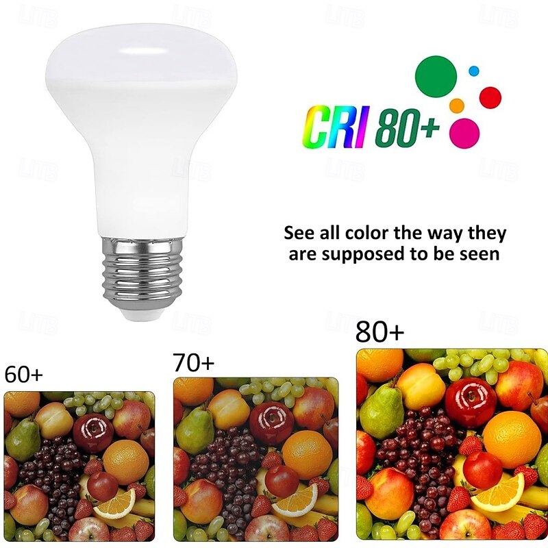 E27 R63 LED Light Bulb 7W 85-265V Bath Bomb Light Mushroom Light 60W Equivalent LED Bulb White Warm White for Home Living Room Bathroom 6Pcs4