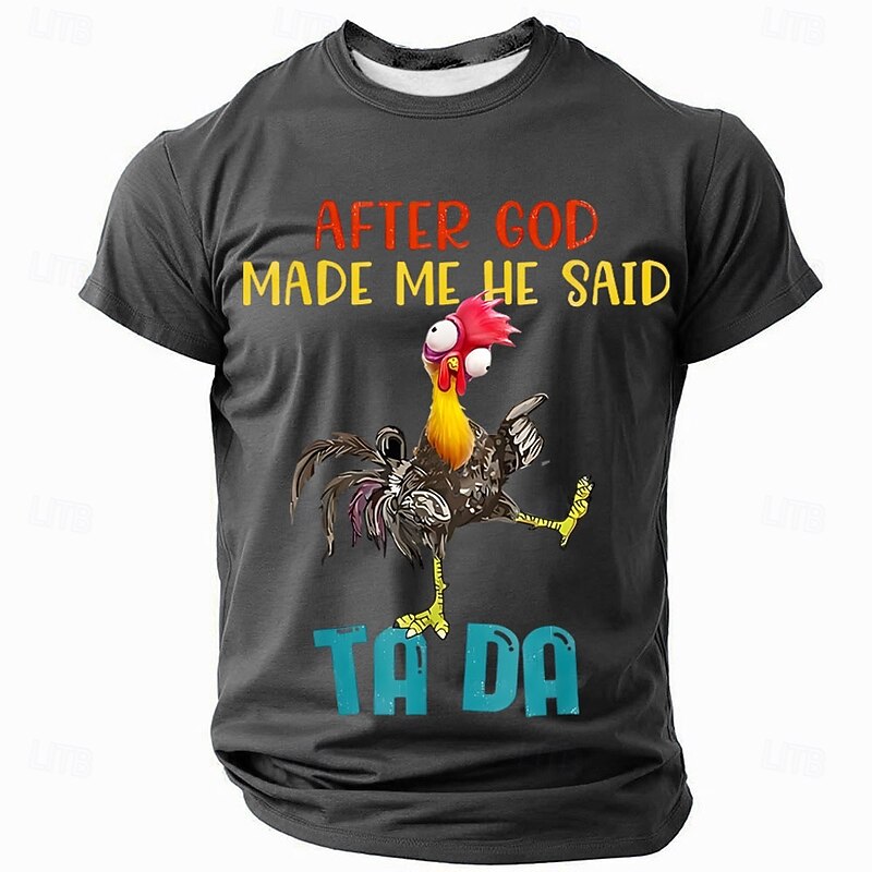 Men's T Shirt Animal Funny Crew Neck Clothing Apparel 3D Print Party Holiday Short Sleeve Graphic Fashion Cool Daily4