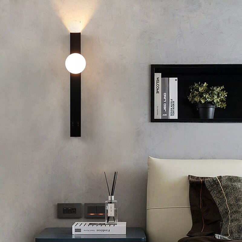 LED Wall Light Bedside Light Modern Nordic Style Flush Mount Wall Lights Living Room Bedroom Wall Light Metal 110-120V 220-240V4