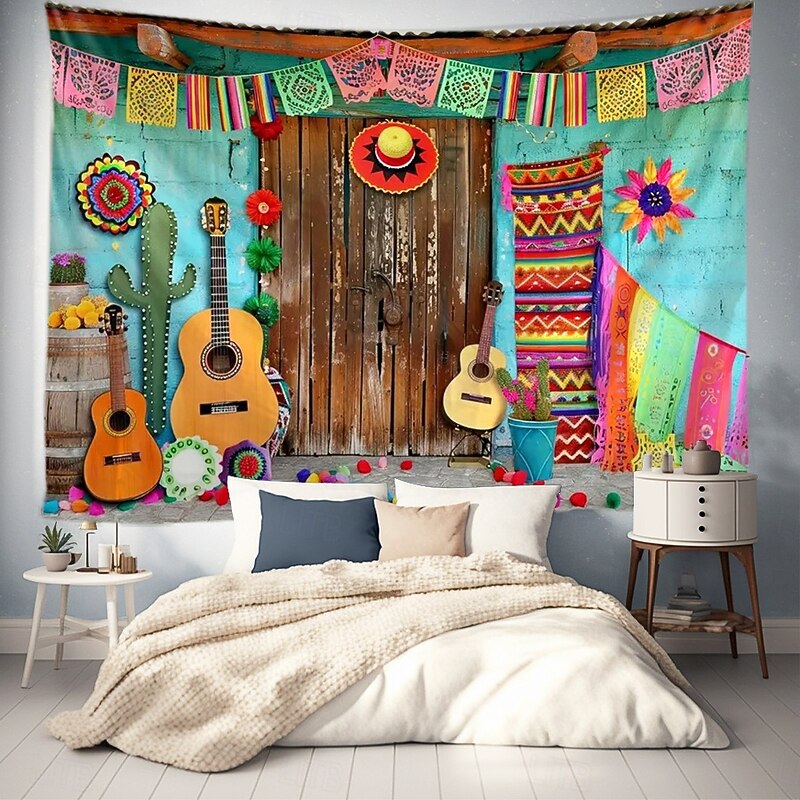 Cinco de Mayo Mexican Hanging Tapestry Wall Art Large Tapestry Mural Decor Photograph Backdrop Blanket Curtain Home Bedroom Living Room Decoration2