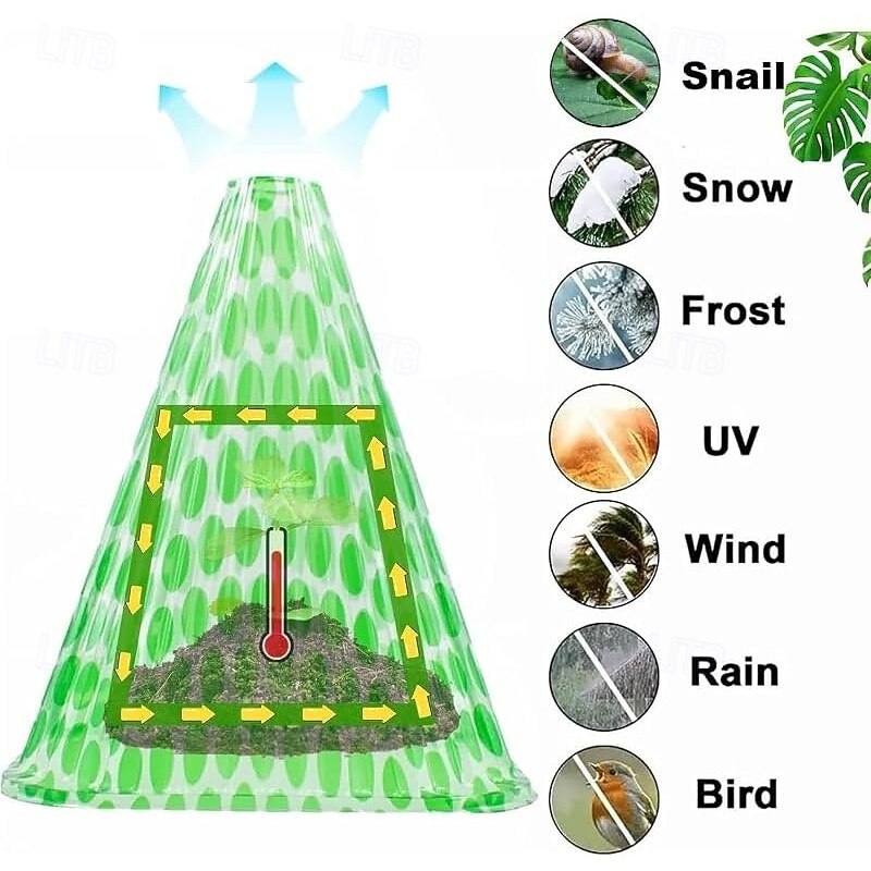 10/20/30 PCS Clear Garden Cloche for Plants, Plant Covers Protectors, Reusable Bell Plant Cover, Multifunctional Plant Covers Plant, Protect Plants from Birds, Animals, Frost, Freeze Weather3