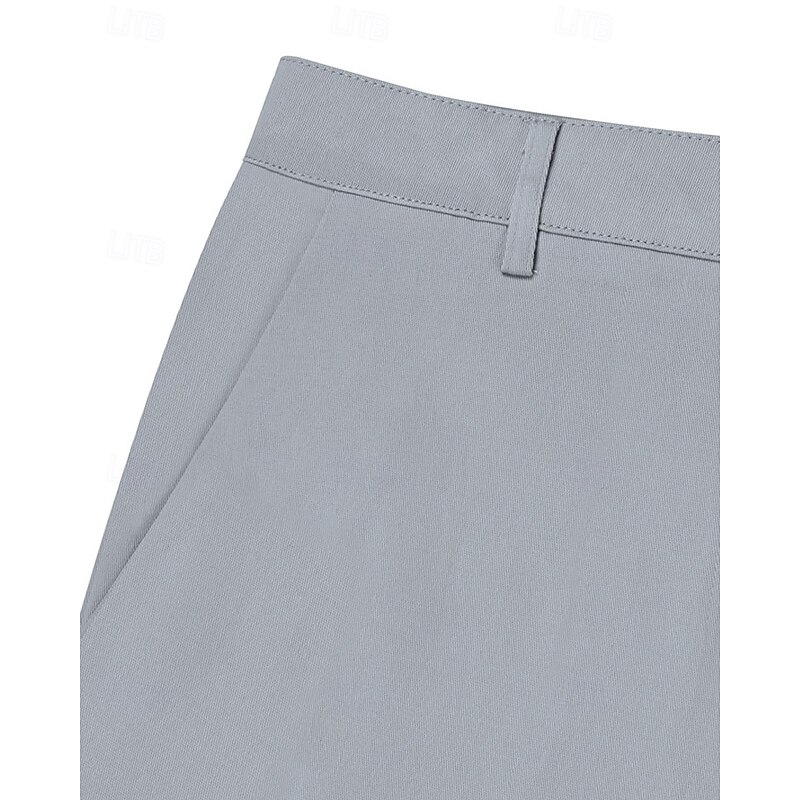 Men's Dress Pants Chinos Chino Pants Pocket Plain Comfort Business Daily Classic Style Black White Micro-elastic4