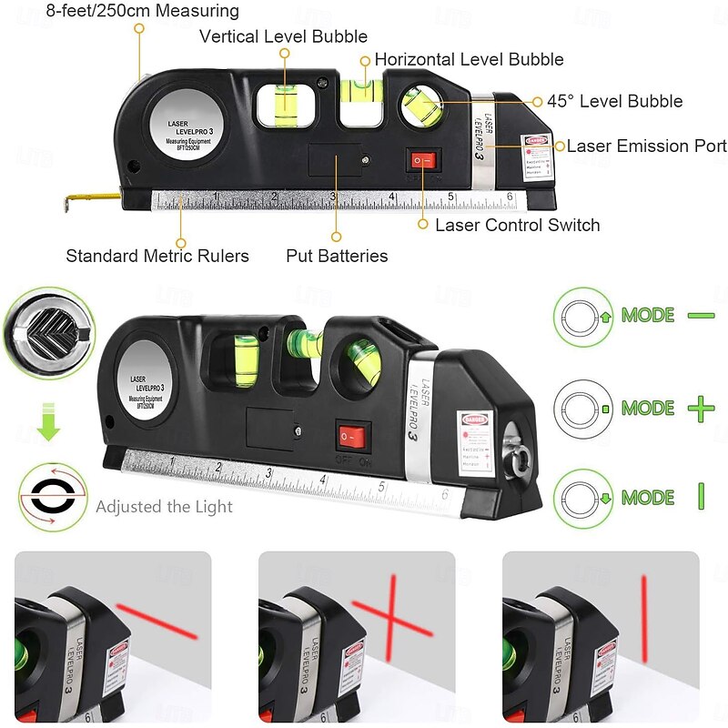 Laser Level Tool Multipurpose Laser Level Line Laser Kit With triangle bracket for Picture Hanging, cabinets Walls2