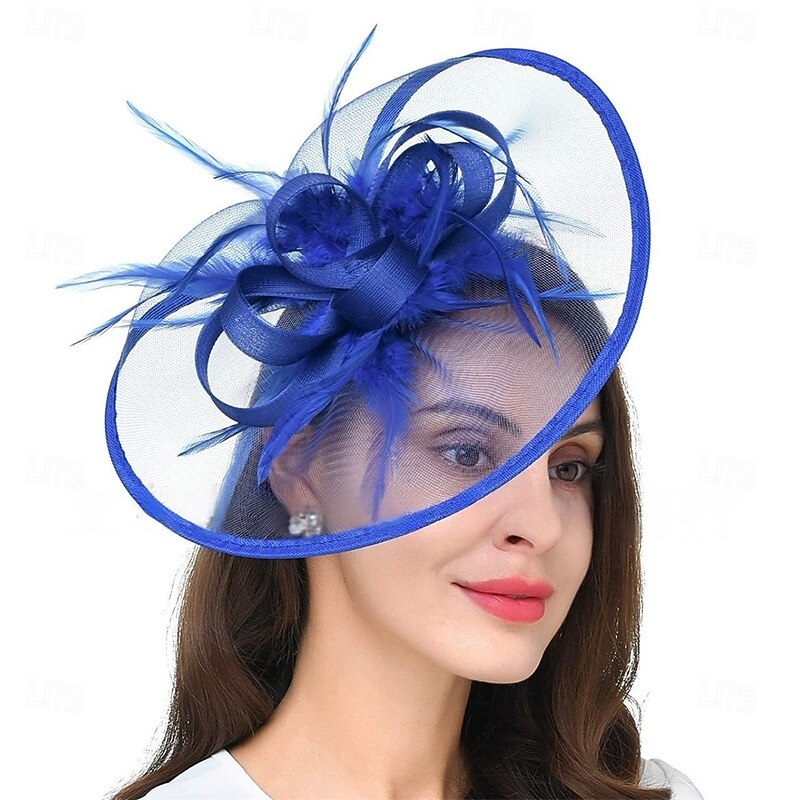 Headdress Tulle Feather Fedora Hat Wedding Tea Party Horse Race Vintage Cute With Feather Headpiece Headwear4