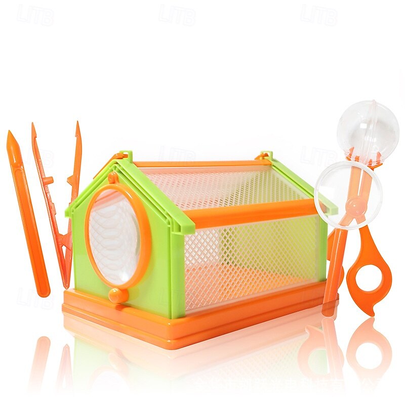 Children's Outdoor Exploration Science and Education Puzzle Toy 5-piece Set DIY Insect Cage Insect Clip Magnifying Glass3