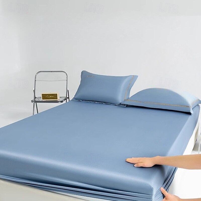 Ice Silk Bed Sheet One-piece Comfortable Summer Cool Bed Cover Mattress Cover Dust Cover Protection