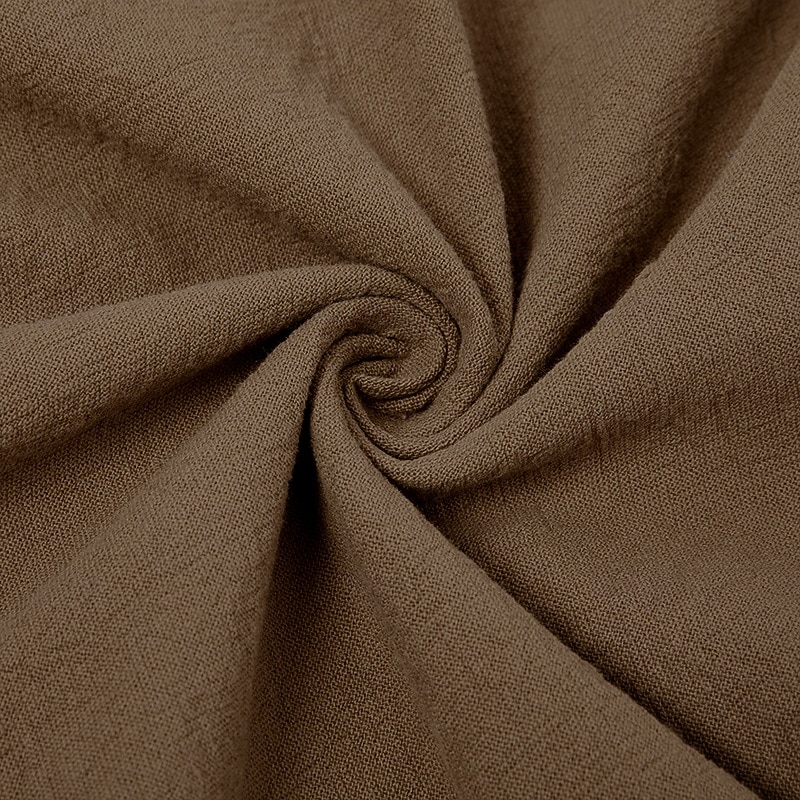 Men's Linen Pants Trousers Summer Pants Baggy Pants Drawstring Elastic Waist Wide Leg Plain Comfort Breathable Full Length Outdoor Yoga Gym Fashion Retro Vintage light coffee Micro-elastic3