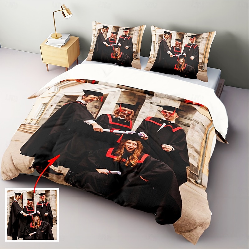 Custom Photo Duvet Cover Printed Bedding Set Best Graduation Gift Custom Bedroom Gift For Friends,Lovers personalized gifts2