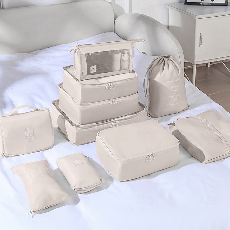 Compression Packing Cubes Set for Travel, Foldable Luggage Organizer Bags, Portable Toiletry and Makeup Bag, Multi-Functional Clothes Storage Pouches for Business Trips and Vacations4