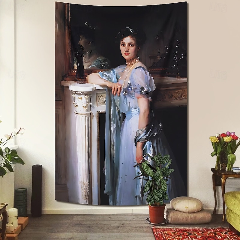 Famous Painting Hanging Tapestry Wall Art Large Tapestry Mural Decor Photograph Backdrop Blanket Curtain Home Bedroom Living Room Decoration John Singer Sargent Madame X - Main Image