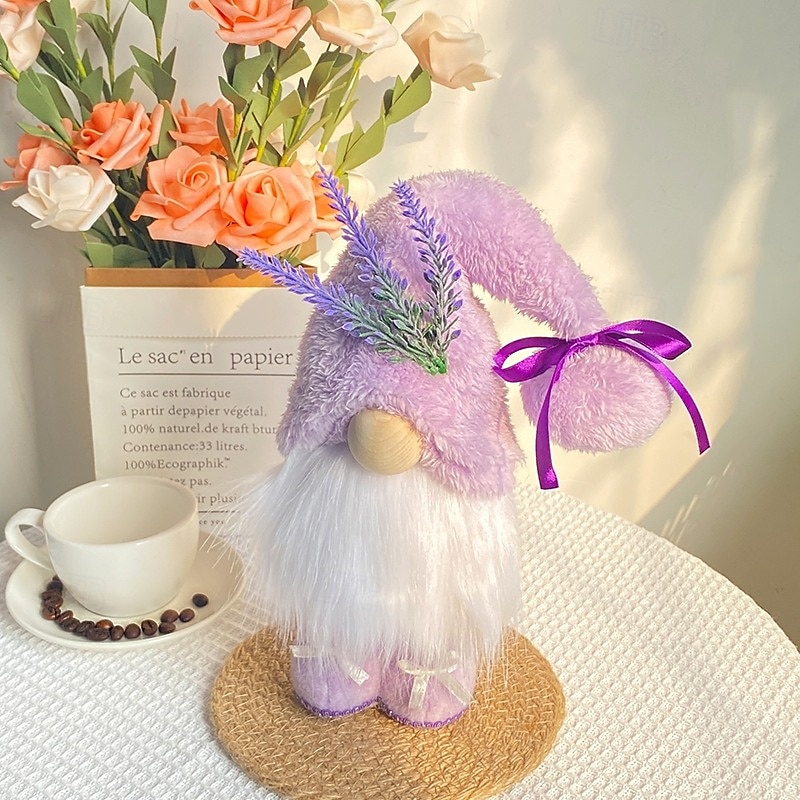 Mother's Day Gnome Decoration, Purple Standing Faceless Gnome Doll, Tabletop Figurine for Mom, Cute Holiday Shelf Decor Gift for Her4