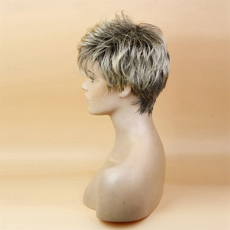 Fouriding Women's Sexy Short Grey Wig Bob Ladies Synthetic Heat Resistant Halloween Cospaly Costume Ladies party Fancy Dress Hair Wigs Hairpiece for Women Lady3