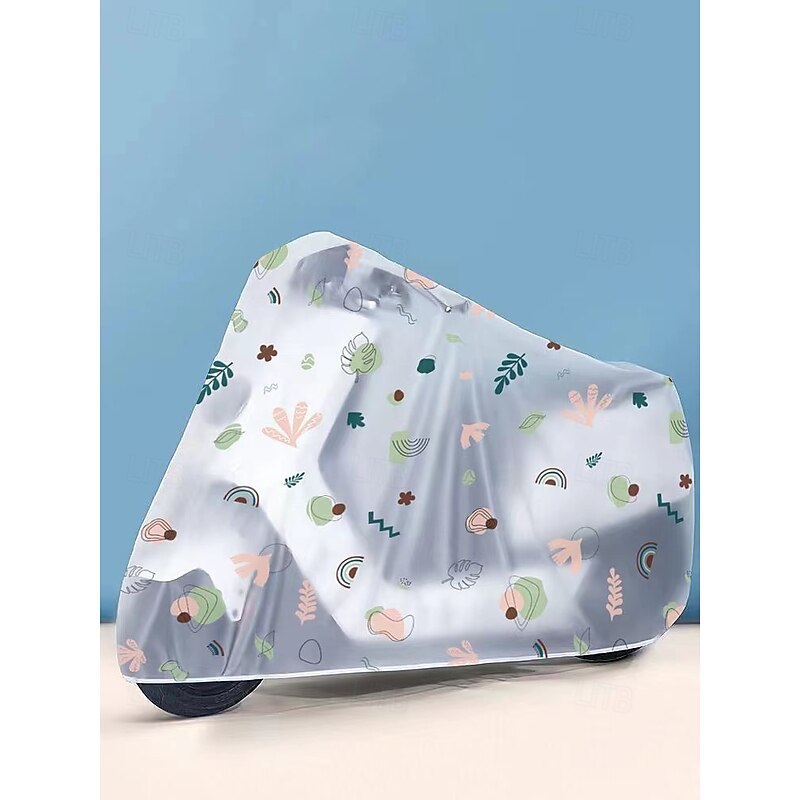 Scooter Rain Cover for Electric Bike, PEVA Waterproof Dust Cover with Floral Print, Universal Fit for Yadea, Xiaodao and Other E-Bikes4