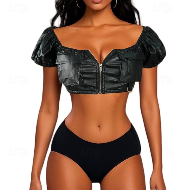 Sexy Punk & Gothic Crop Top Bustier Fancy Dress Women's Halloween Carnival Nightclub Pride Parade Pride Month Adults' Top2
