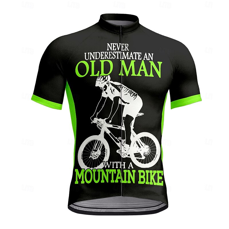 Men's Cycling Jersey Graphic Geometric Letter & Number Short Sleeve Bike Tee Tshirt Top with 3 Rear Pockets UV Resistant Quick Dry Front Zipper Reflective Strips Sports White Yellow Blue Clothing