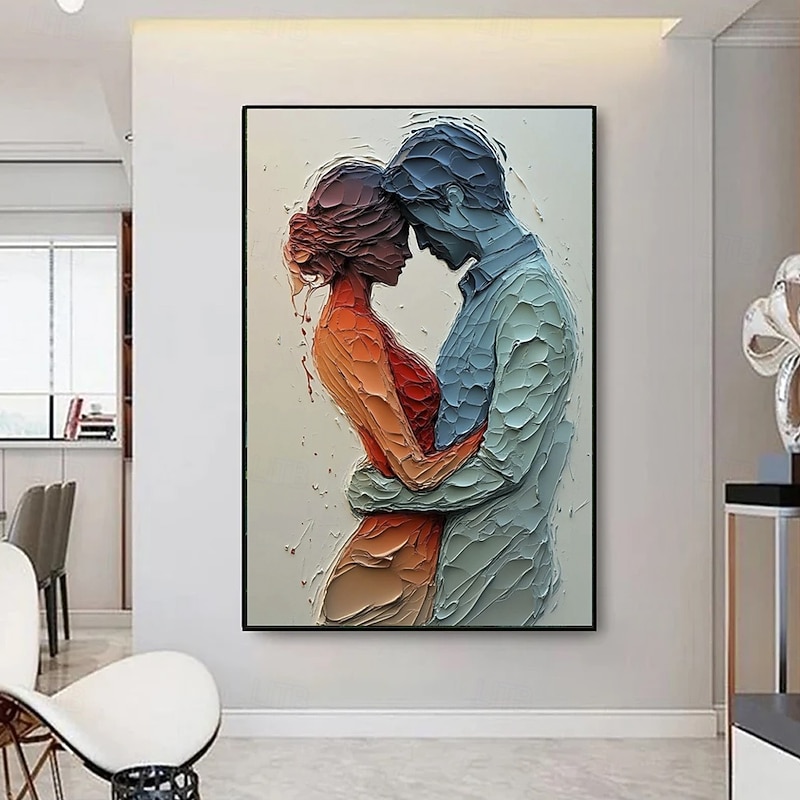 Oil Painting Handmade Hand Painted Wall Art Thick Abstract Poeple Canvas Painting Home Decoration Decor Stretched Frame Ready to Hang3