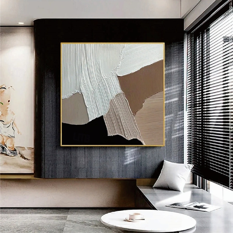 Handmade Abstract Brown Painting Extra large wall art oil paintings gray landscape painting on canvas large wall art painting for Bedroom Living room painting3