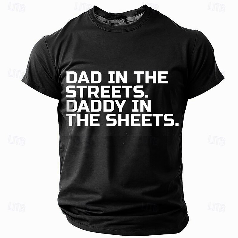 Men's Funny Slang Father T Shirt Short Sleeve T shirt 3D Print Crew Neck Shirt Fashion Daily Casual Street Casual Daily Black Red Blue Summer Spring Clothing Apparel S M L XL XXL XXXL4