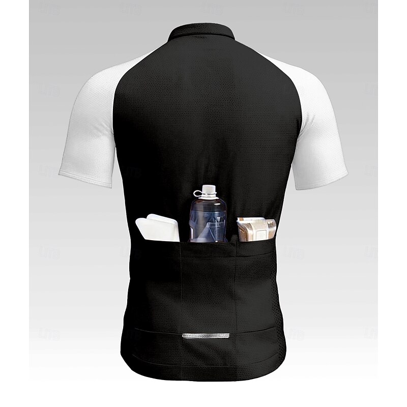 Men's Cycling Jersey Graphic Animal Letter & Number Short Sleeve Bike Tee Tshirt Jersey Top with 3 Rear Pockets UV Resistant Quick Dry Front Zipper Reflective Strips Sports Black Clothing Apparel2