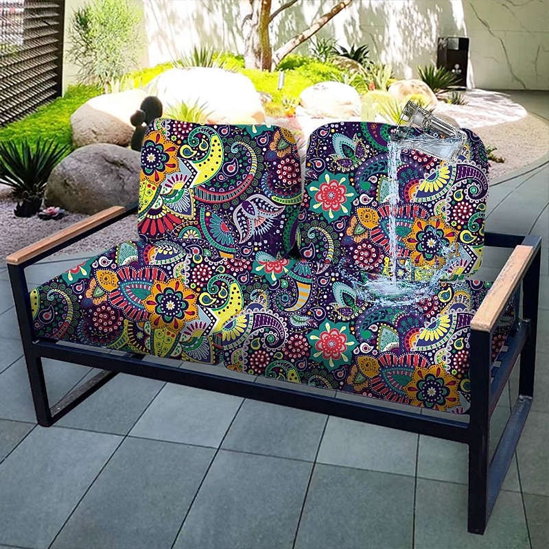 Outdoor Stretch Floral Seat Cushion Cover Soft Elastic Waterproof Slipcover for Enhanced Comfort and Furniture Protection