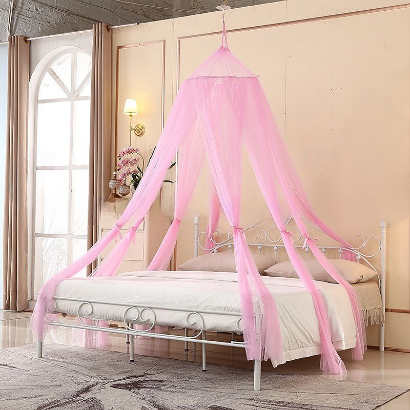 Canopy Curtain Bedding Romantic Baby Girl Round Dome Tent Cotton Suitable for beds Within 18M Bed Canopy3