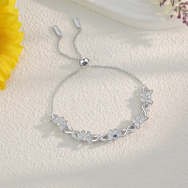 Personalized Birthstone Butterfly Bracelet for Women, 12 Month Natural Gemstone Jewelry, Custom Lucky Protection Gift for Mom, Wife, Girlfriend, Mother's Day, Valentine's Day, Christmas4