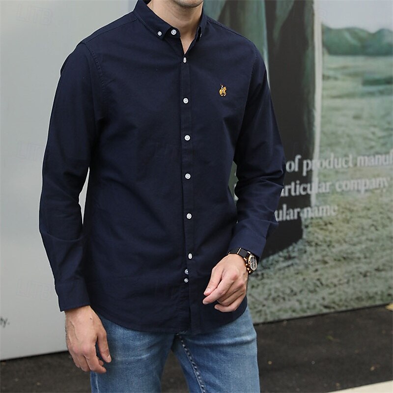 Men's Shirt Dress Shirt Button Up Shirt Printing Wedding Daily White Dark Navy Blue Gray Long Sleeve Turndown Spring &  Fall Clothing Apparel Button-Down2