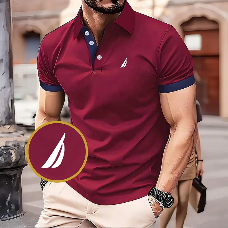 Men's Graphic Polo Short Sleeve Polo Shirts Collared Shirts Business Casual School Outdoor Daily Wear 3D Print Summer Black Red Blue3