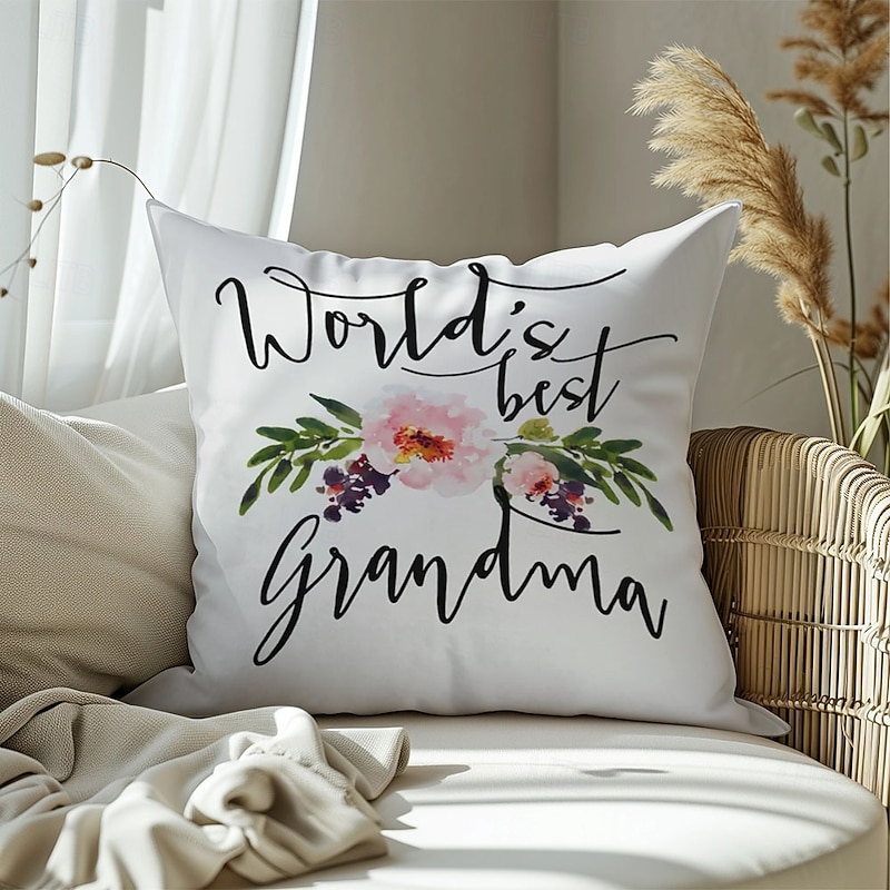 Best Grandma Decorative Toss Pillows Cover 1PC Soft Square Couch Cushion Case Pillowcase for Bedroom Livingroom Sofa Chair