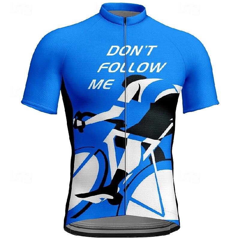 Men's Cycling Jersey Graphic Letter & Number Short Sleeve Bike Tee Tshirt Jersey with 3 Rear Pockets Mountain Bike MTB Quick Dry Anatomic Design Wicking Breathable Sports Yellow Red Blue Clothing