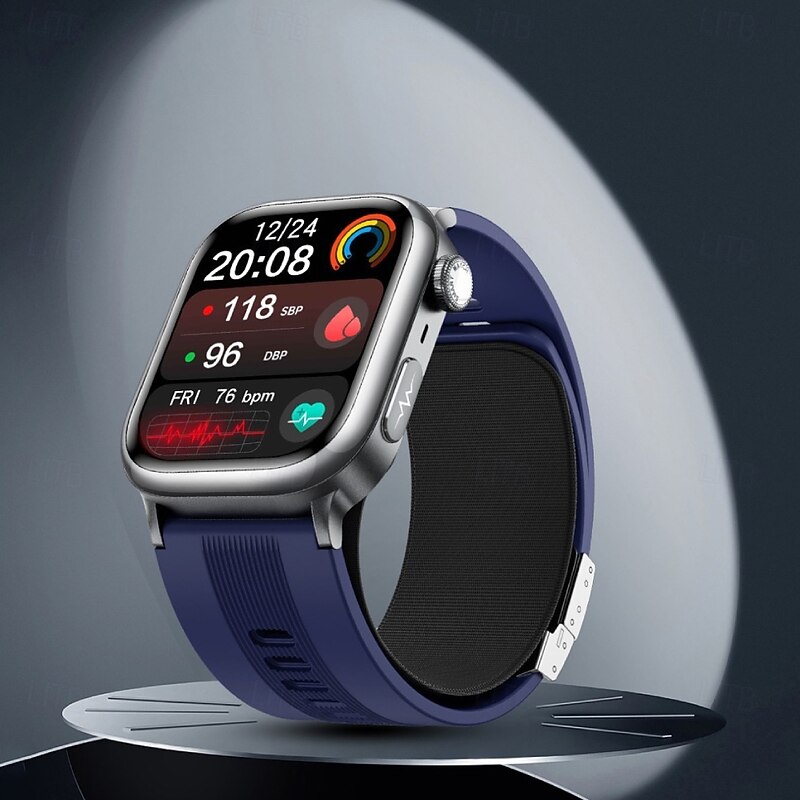 696 TK66 Smart Watch 2.06 inch Smartwatch Fitness Running Watch Bluetooth ECG+PPG Pedometer Call Reminder Compatible with Android iOS Men Hands-Free Calls Message Reminder IP 67 49mm Watch Case - Main Image