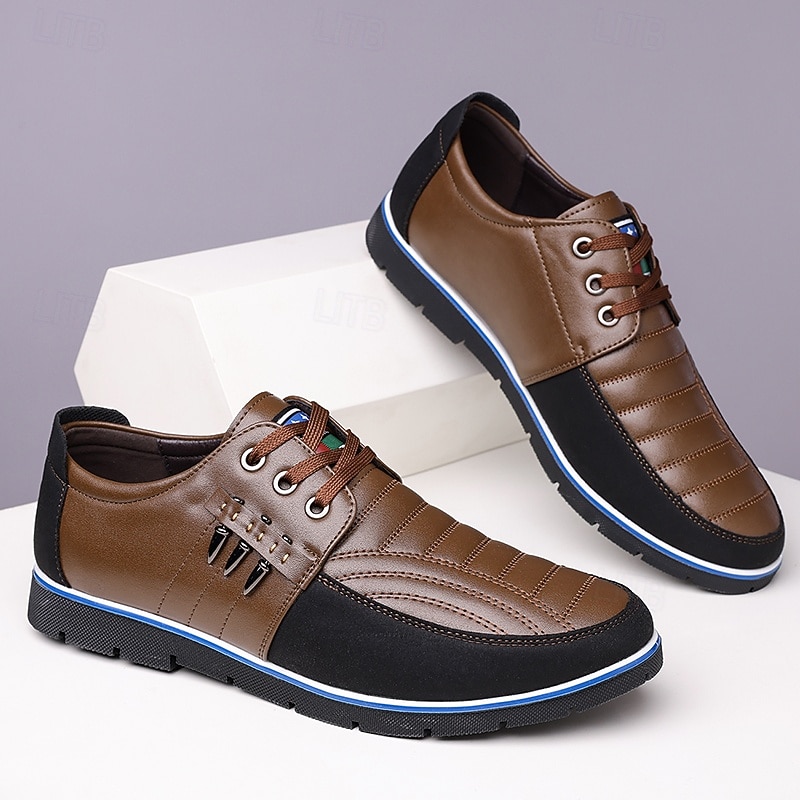 Men's Brown and Black Lace-Up Sneakers – Stylish Sporty Shoes for Casual Outings and Active Lifestyles3