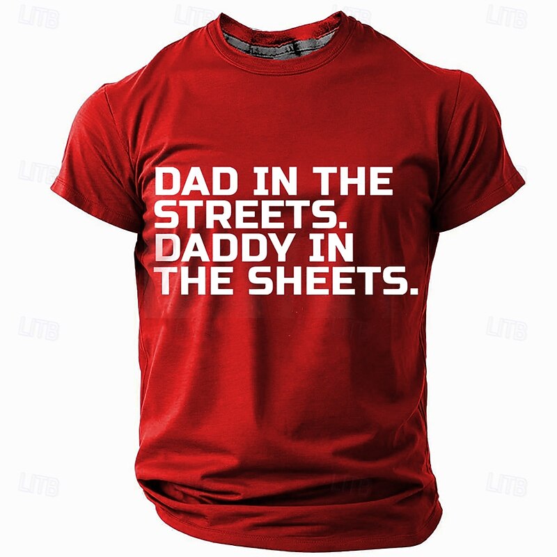 Men's Funny Slang Father T Shirt Short Sleeve T shirt 3D Print Crew Neck Shirt Fashion Daily Casual Street Casual Daily Black Red Blue Summer Spring Clothing Apparel S M L XL XXL XXXL3