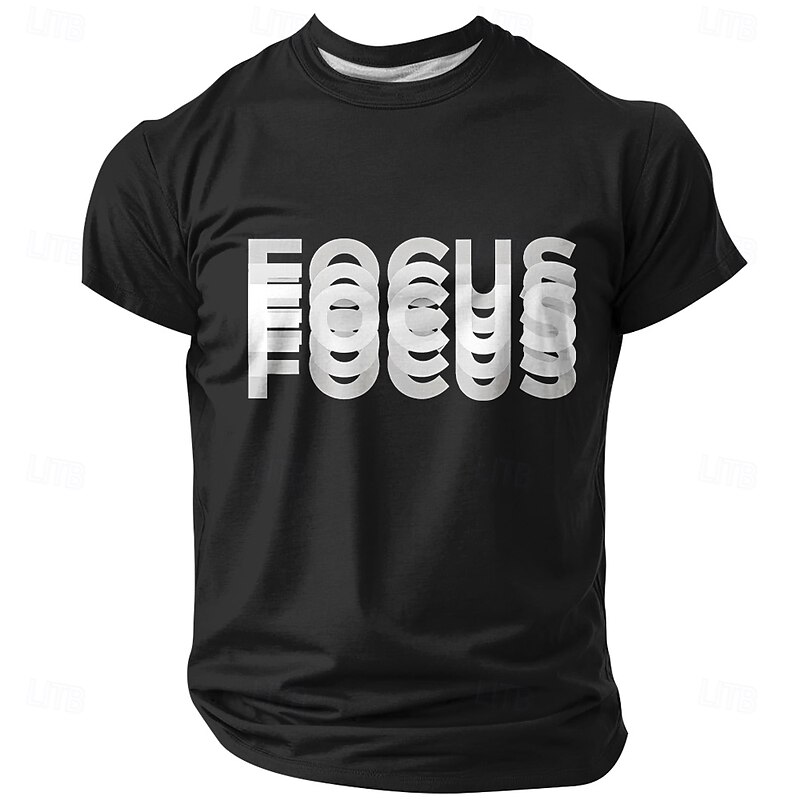 Men's Focus Optical Illusion T Shirt Short Sleeve T shirt 3D Print Crew Neck Shirt Fashion Exaggerated Designer Party Street Casual Black Red Blue Summer Spring Clothing Apparel S M L XL XXL XXXL4