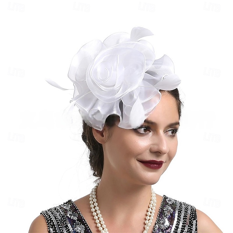 Headdress Fabric Fedora Hat Wedding Evening Party Tea Party Horse Race Elegant Vintage Cute With Feather Headpiece Headwear4