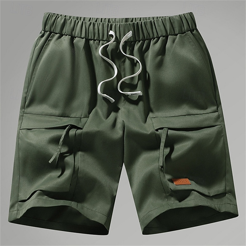 Men's Cargo Shorts Shorts Summer Shorts Zipper Pocket Multi Pocket Plain Comfort Wearable Knee Length Outdoor Sport Daily Fashion Casual Black Army Green