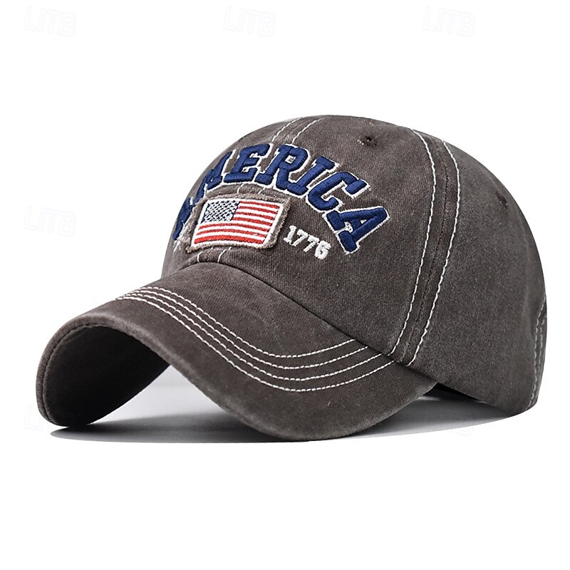American Flag Hat Unisex Vintage Embroidery Washed Distressed Cotton Baseball Cap Adjustable USA Trucker Dad Hat