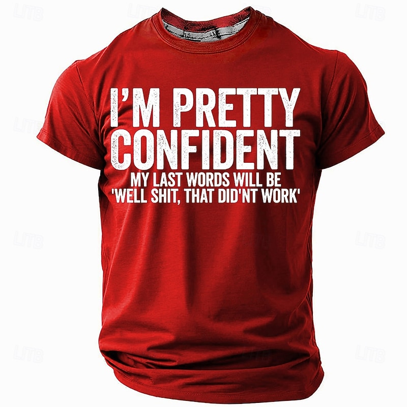 Men's Funny Slang T Shirt Short Sleeve T shirt 3D Print Crew Neck Shirt Fashion Daily Casual Street Casual Daily Black Red Blue Summer Spring Clothing Apparel S M L XL XXL XXXL2