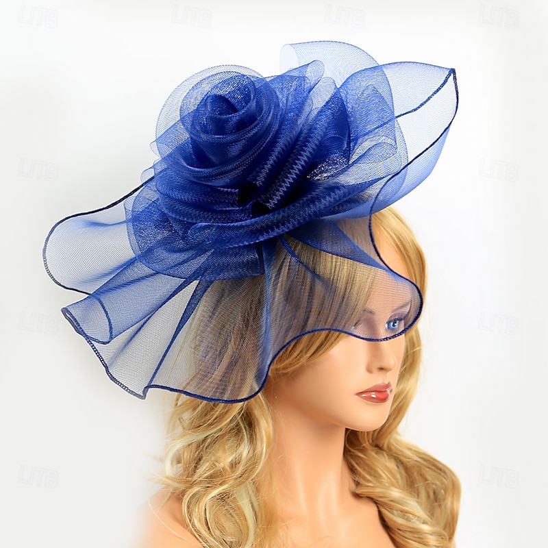 Headdress Tulle Fedora Hat Wedding Birthday Evening Party Tea Party Horse Race Vintage Cute With Floral Headpiece Headwear2