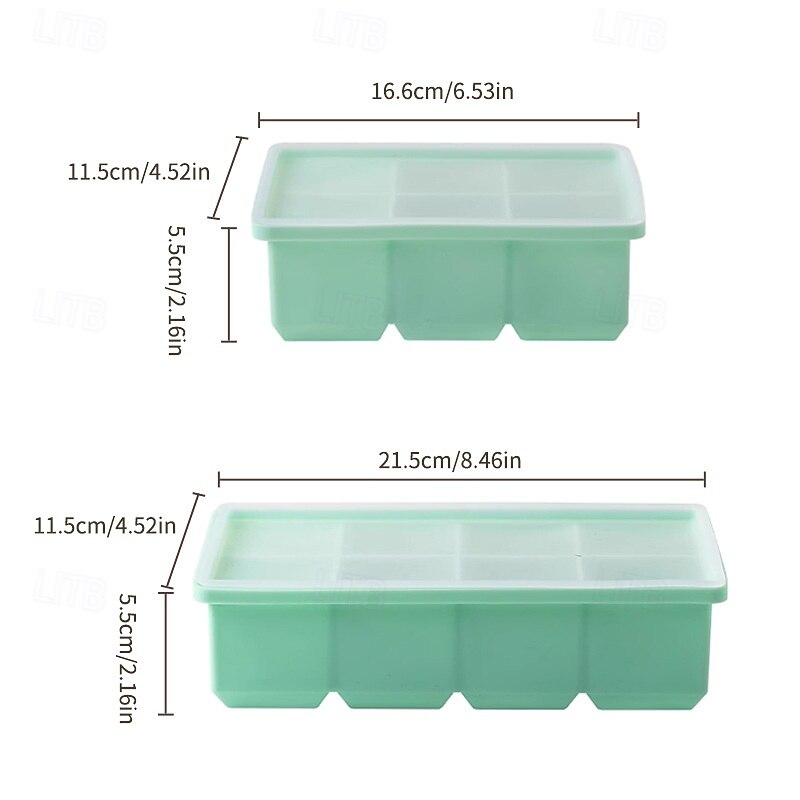 Ice Ball Maker Mold, Giants Square Ice Cubes Maker Reusable BPA Free Ice Moulds, Caramel Candy Silicone Molds2