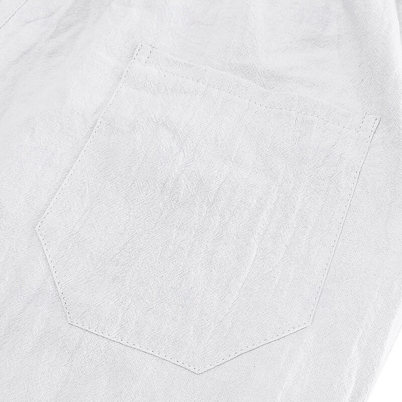 Men's Capri Pants Linen Shorts Summer Shorts Beach Shorts Drawstring Elastic Waist Plain Comfort Breathable Calf-Length Outdoor Daily Beach Vacation Fashion Dark Khaki Black4