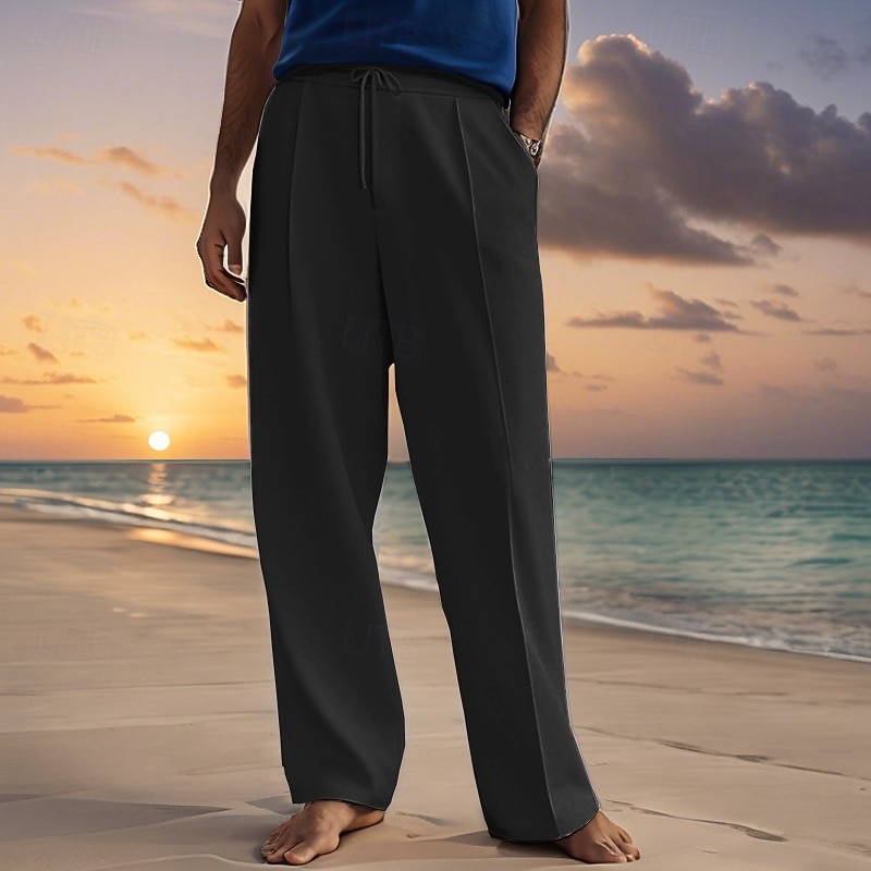 Men's Sweatpants Pocket Drawstring Elastic Waist Plain Comfort Sports Outdoor Daily Casual ArmyGreen Black Micro-elastic4