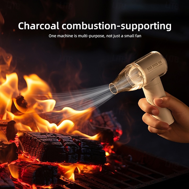 High-Speed Handheld Fan – 5-Speed Adjustable Wind, Detachable Nozzle, Combustion-Supporting, Type-C Charging, Portable Brushless Motor Fan for Outdoor and Summer Cooling4