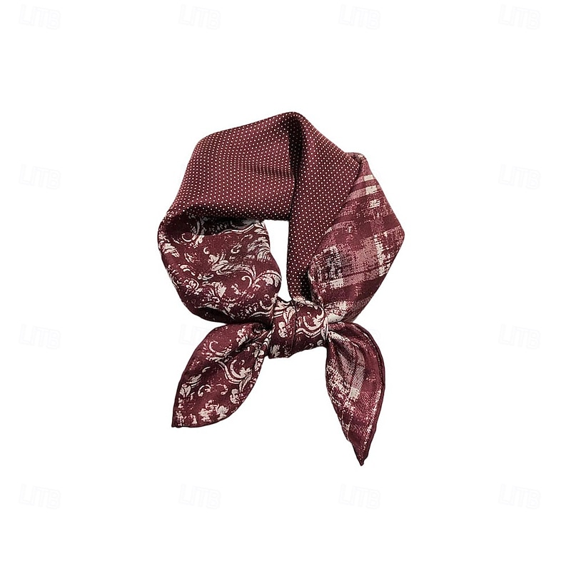 Male Square Scarf Outdoor Vacation Office Dark Yellow Black Scarf2