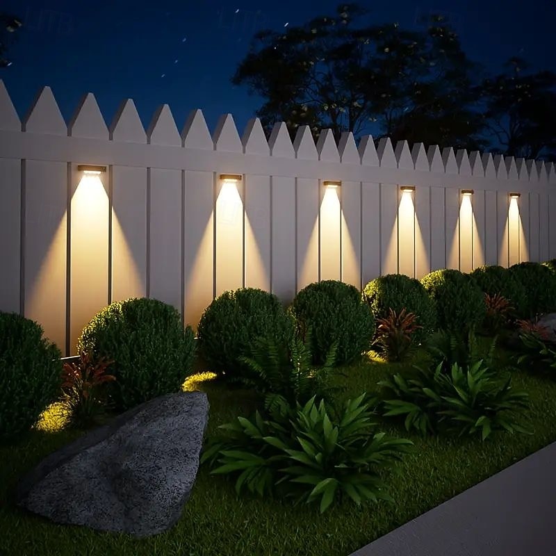 4 Pcs Solar LED Wall Lights Outdoor Waterproof Solar Wall Washer Lights for Backyard Garden Fence Wall Deck Stairs Lighting Landscape Decoration3