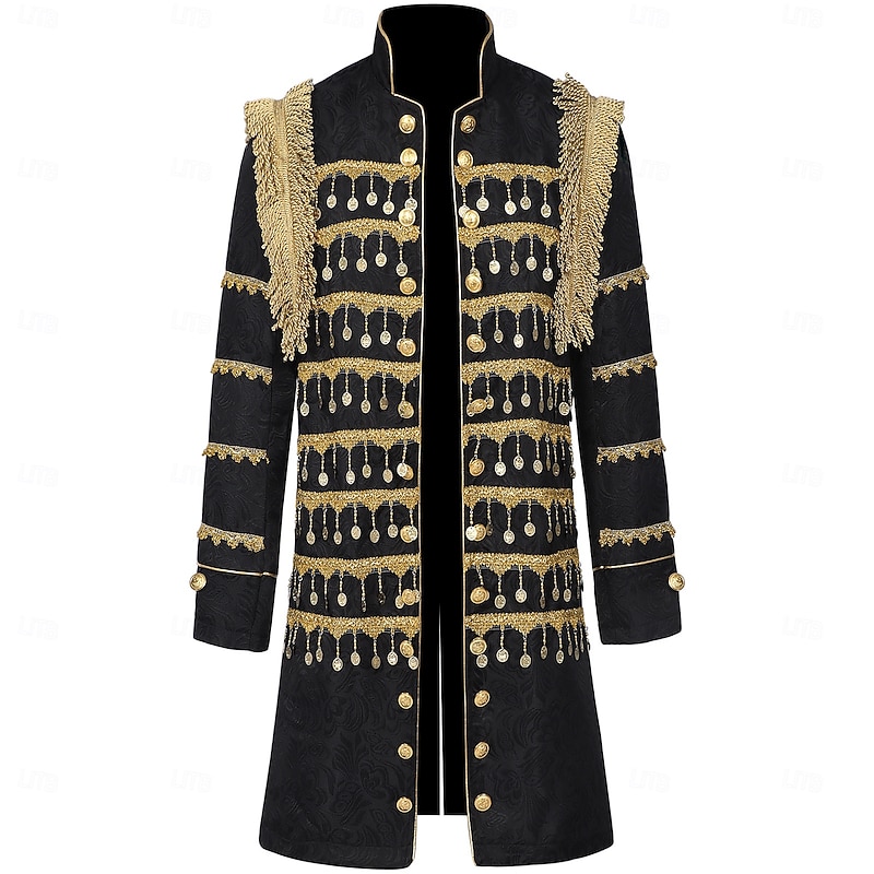 Retro Vintage Rococo Medieval Coat Circus Jacket Fancy Dress Men's Royal Halloween Carnival Masquerade Party LARP Ren Faire Adults' Coat2