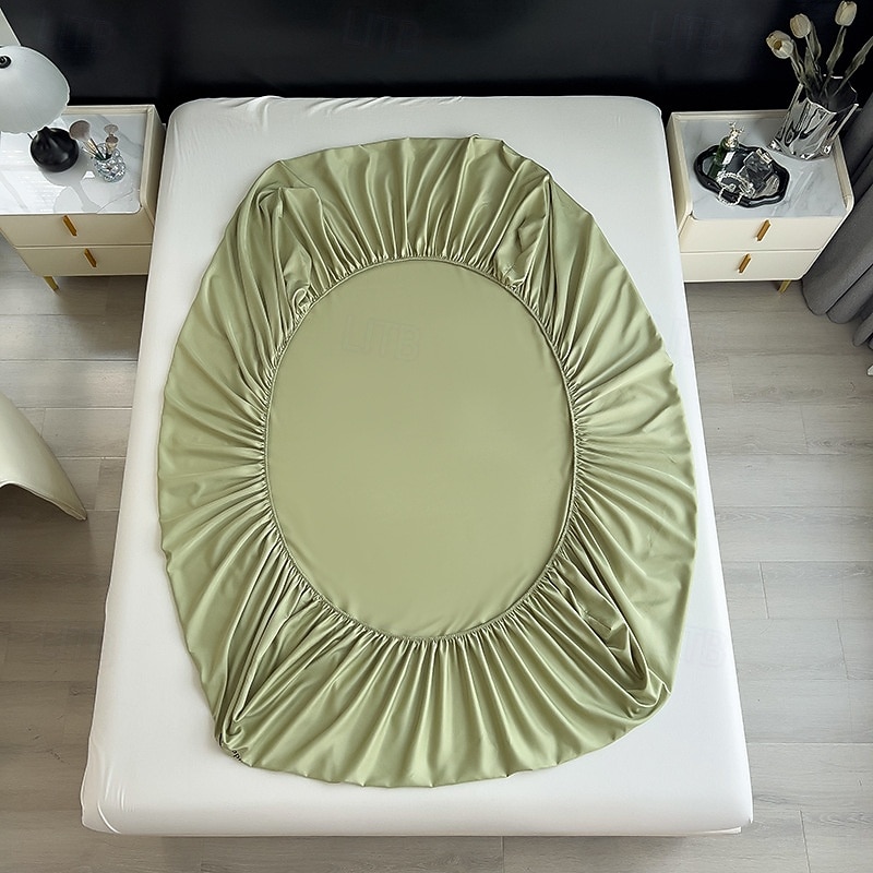 Summer Ice Cooling Bed Silky Comfy Fitted Sheet Cooling Sheets for Hot Sleeper Breathable Fitted Sheet Only Women, Men, Teens3